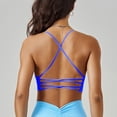 thumbnail image 4 of Women's Sports Bra with Thin Straps Stretchy Wirefree Workout Bras Lightweight Workouts Bralette with Pads Exercise Athletic Bras Running Bra Sujetadores Deportivos Para Mujer, 4 of 5