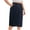 Navy, variant on Plus Size Wide Leg Pants for Women Casual Solid Color Waist Cinched Tie Front Five Quarter Pants with Zip Ties, Navy XL