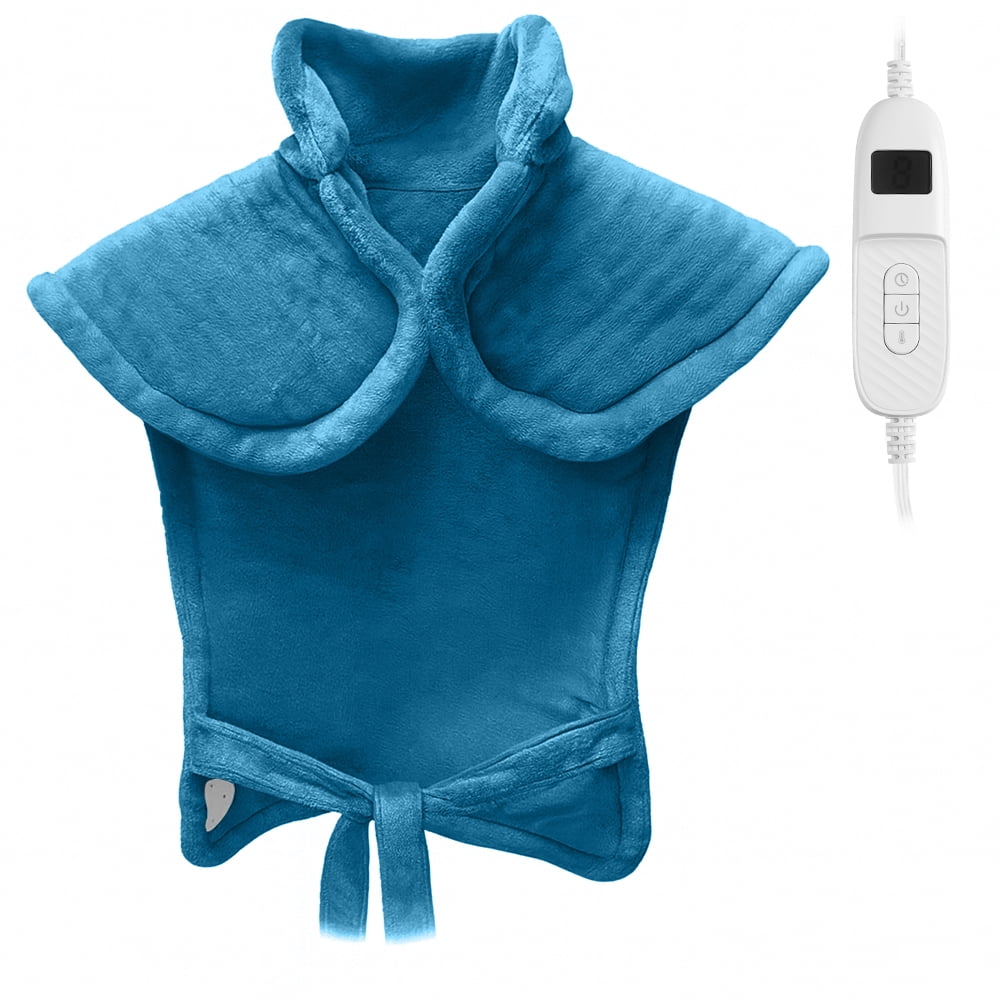 kibhous Heating Pad for Back, Neck and Shoulders, 24 x 33 inches with 10 Heating Levels ,Blue