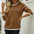 thumbnail image 2 of Giftesty Sweaters for Women Plus Size Women's Casual Fashion Color Contrast Knitted Pullover Long Sleeve Round-Neck Sweater, 2 of 8
