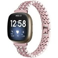 thumbnail image 1 of REQO Compatible avec Fitbit Versa 4&Versa 3 Bracelets, Acier Inoxydable Réglable avec Diamants Bracelet en Métal Incrusté de Céramique de Remplacement pour Fitbit Versa 4&Versa 3 Accessoires, 1 of 5