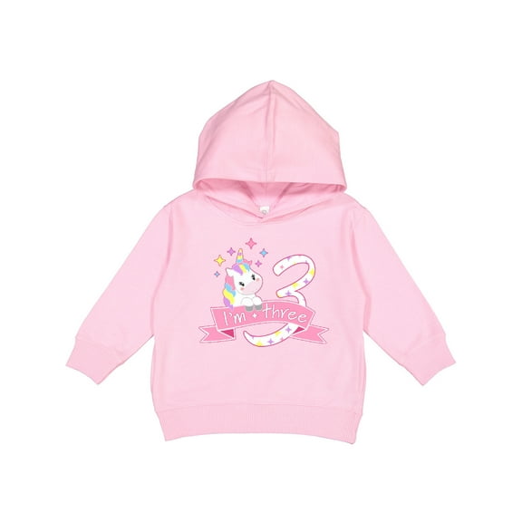 Inktastic I'm Three Cute Unicorn 3rd Birthday Toddler Hoodie