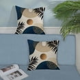 thumbnail image 3 of Navy Blue Boho Pillow Covers 18x18 Inch 2 Pcs Mid Century Modern Abstract Summer Outdoor Decor Throw Pillows Tropical Leaf Farmhouse Decoration Pillowcase Linen Cushion Cover for Couch Sofa, 3 of 6