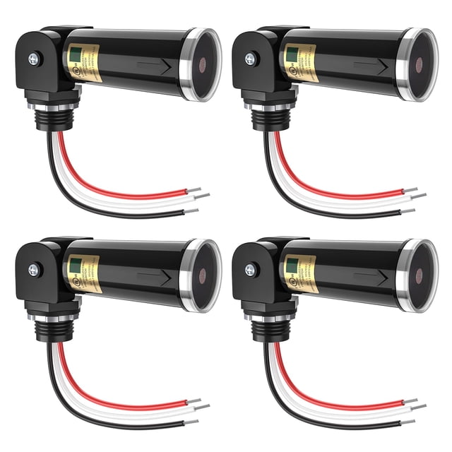 Sensor de fotocélula KUKUPPO, paquete de 4 sensores de luz exterior, 110 V-240 V