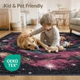 thumbnail image 4 of ODIKA 4'x6' Washable Area Rug Non-Slip, Chair-Friendly, Flatwoven Nebula Starry Meteorite Vortex Motif Uranus Themed Theme Galaxy Flowing Dynamic for Home Office, Under Desk, 4 of 7