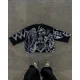 thumbnail image 2 of Camiseta con estampado de grafiti de dibujos animados informal de verano para hombre, estilo retro tie-dye, de algodón puro, lavada a diario, para parejas, estilo hip-hop, manga corta, Y2K, 2 of 4