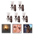 thumbnail image 2 of MOVTOTOP Mini Lampe Murale Modèle pour Usage Domestique en Acier Inoxydable et ABS Rouge Foncé 5 Pcs, 2 of 7