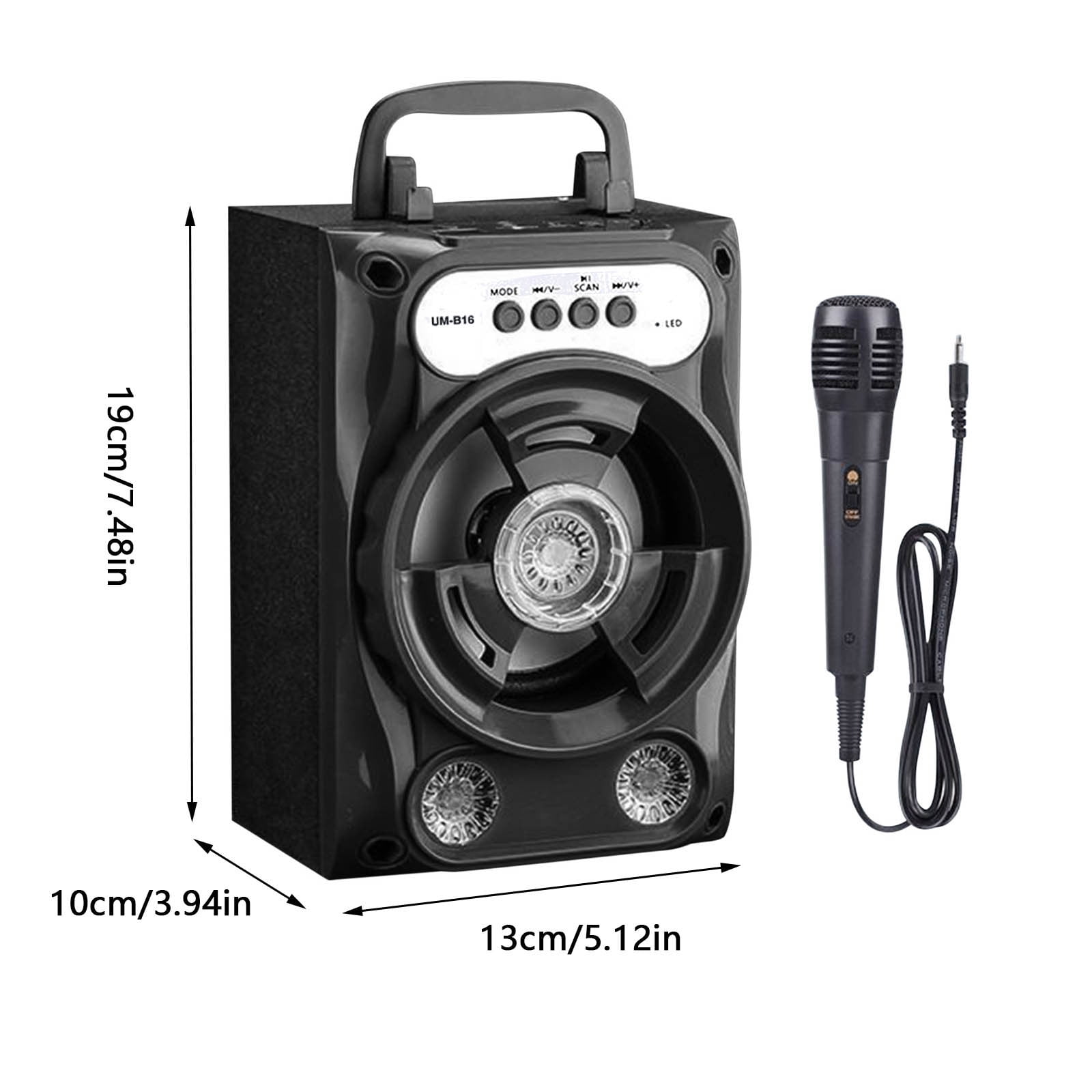 Herunwer Portable Wireless Bluetooth Speaker with LED Lights, Multi-Mode Karaoke Speaker for Home and Outdoor Entertainment