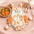 thumbnail image 5 of LRen Easter Baby Girl Outfit Bow Eggs Embroidery Smocked Bubble Romper Easter Cute Summer Clothes Easter Gifts,Red,3-6 Months, 5 of 6