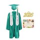 thumbnail image 1 of Odeerbi 5-15 Años Chicos Niñas Vestido de Graduación Conjunto Vestido Brillante Con Gorra, Estoro Y Tarjeta de Diploma Traje de 4 Piezas Para La Ceremonia de Graduación, 1 of 7
