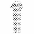 thumbnail image 5 of Cavosen 2 Piece Pajama Set for Women Button down Soft Sleepwear Short Sleeve Collared Tops Long Pants Nightwear Polka Dots Print Loungewear with Pocket Comfort Pjs White S, 5 of 6