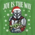 thumbnail image 2 of Boy's Star Wars: The Mandalorian Christmas Grogu and Din Djarin Joy is the Way Graphic Tee Kelly Green Medium, 2 of 4