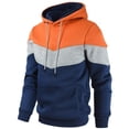 thumbnail image 2 of Sudadera con Capucha para Hombre Moda Suelta Cómoda Transpirable Bloqueo de Color Sudadera Deportiva Masculina para Correr Naranja XL, 2 of 5