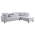 thumbnail image 1 of Star Home Living Corp Victor Linen Fabric Sectional Sofa in Gray White, 1 of 2