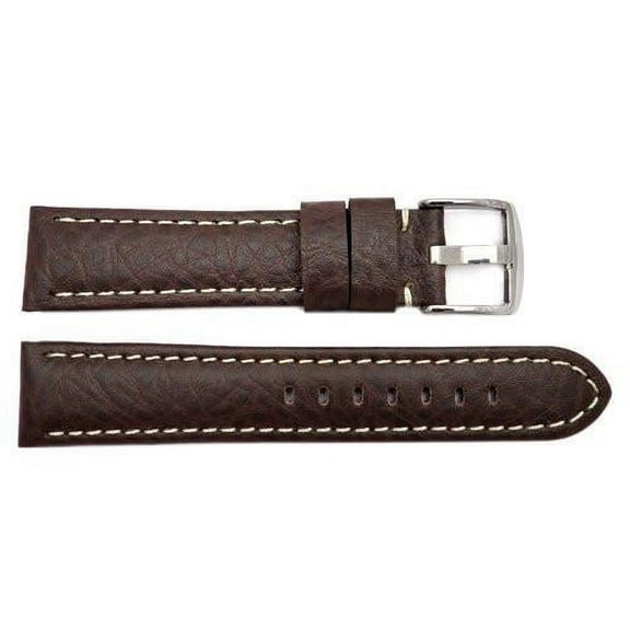 Genuine Textured Leather Panerai Dark Brown 18mm Long Watch Strap