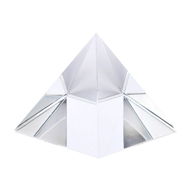 Unique Bargains Pyramid Paper Weights, Crystal Pyramid Paperweight Glass Prism Heavy Clear Prism Glass Crystal, 50mm