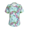 thumbnail image 2 of Uemuo Dragonfly Floral Printed Women's Classic V-Neck T-Shirt - Soft, Breathable, Moisture-Wicking, Perfect for Casual, Office, Travel, and Everyday Wear-3X-Large, 2 of 5