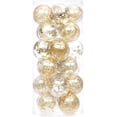 thumbnail image 2 of Sea Team Bolas de Navidad decorativas de plástico transparente inastillable de 70 mm/2,76 pulgadas, juego de bolas de Navidad decorativas con decoraciones delicadas rellenas (24 unidades, dorado), 2 of 4