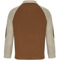 thumbnail image 3 of Mens Corduroy Shirt Lapel Collar Button Up Pullover Mock Neck Long Sleeve Sweaters Polo Sweatshirts with Elbow Patches, 3 of 5