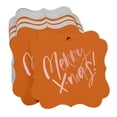 thumbnail image 3 of Inkdotpot Real Rose Gold Foil Merry X-Mas Christmas Tags Favor Bracket Shape Hang Pack Of 100 Paper Tags, 3 of 7