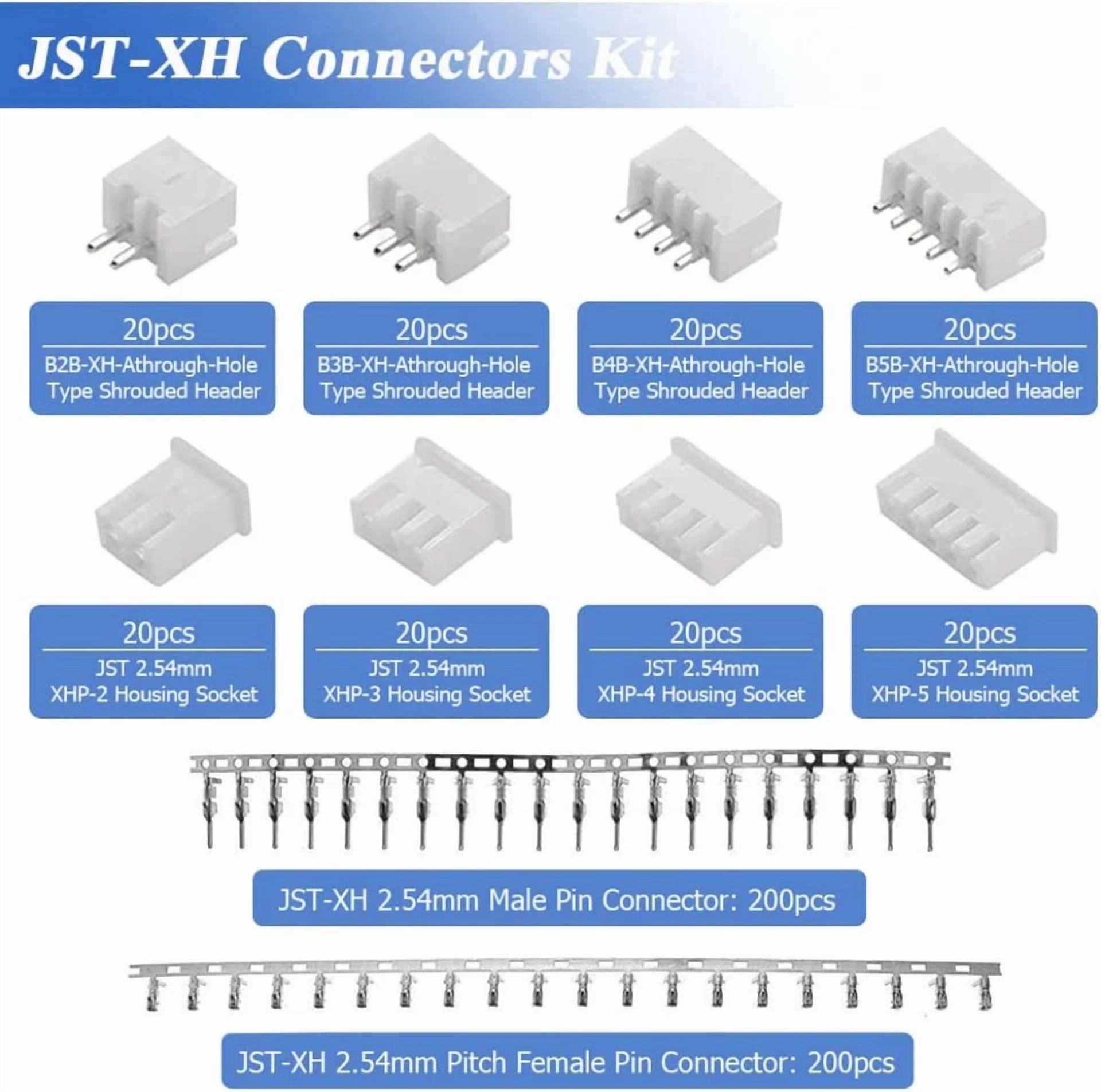 CIRCLE- 560Pcs Jst 2.54Mm Plug Housing Socket M/F 2/3/4/5 Pin Terminal Assortment Kit