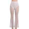thumbnail image 2 of Pantalones de verano estilo gótico Sonducket para mujer de encaje Pierna ancha Blanco L, 2 of 6