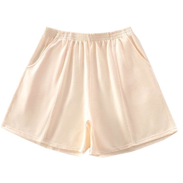 FNFYFH Clearance Ladies Vacation Loose Fit Solid Color Summer Shorts Beach Comfortable Shorts,Beige