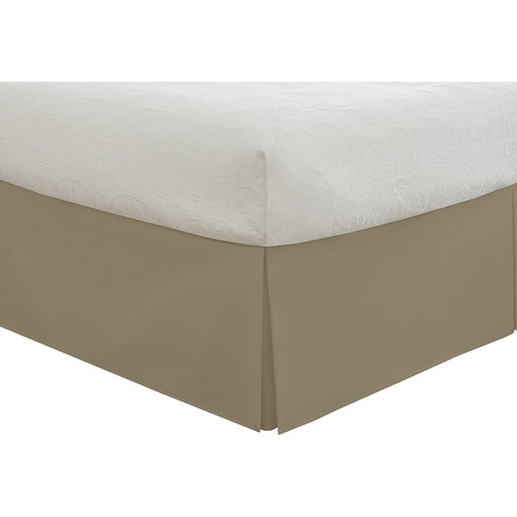 Bedding Tailored Bedskirt, Classic 14” Drop Length, Pleated Styling, Twin, Mocha