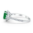 thumbnail image 2 of Art Deco Oval Wedding Engagement Ring Simulated Green Emerald CZ 925 Sterling Silver size 5, 2 of 5