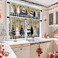 thumbnail image 7 of Christmas Kitchen Window Curtains and Valances Set 36 Inch, Snowflakes Winter Sparkle Ornaments Short Tier Curtain for Cafe Living Room Bathroom, Xnas Red 3 Pieces Set Kitchen Decor, 7 of 7