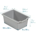 thumbnail image 2 of ECR4Kids Scoop Front Plastic Storage Bins, Multipurpose Organization, Grey, 25-Piece, 2 of 9