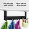 thumbnail image 5 of Over The Door Hooks | Heavy Duty Steel Door Hanger Rack | 6 Large Coat Towel Hat Hooks | Black Rust-Resistant Organizer | No Drill Install | Fits 1-1/2"–1-3/4" Doors | 1 Pack, 5 of 6
