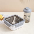 thumbnail image 1 of Aqestyerly Kitchen Decor and Accessories Portable Plastic Partition Integrated Lunch Box,Multi-Functional Light Food Bento Box, 1 of 3
