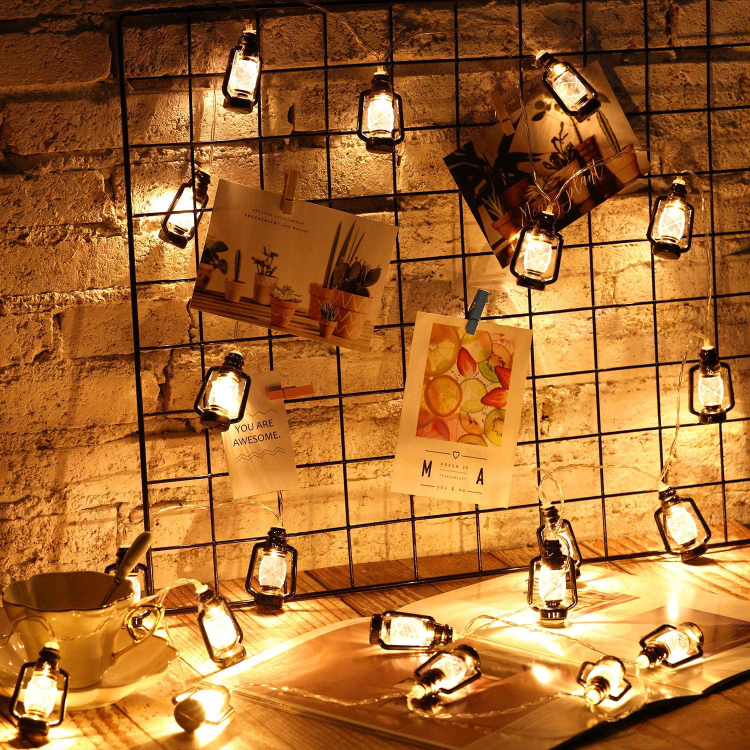 20 Led Camping String Lights, Mini Kerosene Lamp Pendants Holiday Party  Lights, For Outdoor Decor 