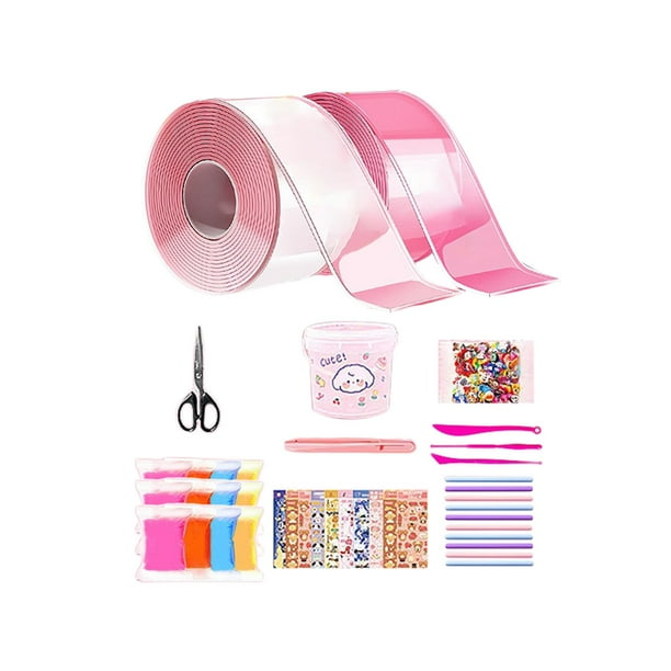 Cinta adhesiva transparente Nano Tape de 4,5 cm de ancho, multiusos, de doble cara, para montaje en aula, manualidades, juguetes educativos, bolas hechas a mano. Estilo A