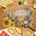 thumbnail image 6 of Stegali Summer Gnome Sunflower Linen Placemats, 12x18 Inch Table mats Set of 4, 6 of 7