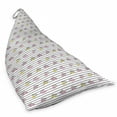 thumbnail image 2 of Cartoon Lounger Chair Bag, Eyes Stars Eyelashes Abstract Continuous Pattern on Striped Background, High Capacity Storage with Handle Container, Lounger Size, Earth Yellow Pink Dust, by Ambesonne, 2 of 5