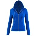 thumbnail image 1 of FashionMille Women Regular Slim Fit Lightweight Zip UP Cotton Blend Hooded Jacket, 1 of 5