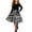D Black, variant on Auroural Children Girls Print Long Sleeves Performance Clothing Dress Lace Belt Skirt