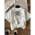 thumbnail image 3 of Women's Casual Graphic Tee, Street Style Short Sleeve T-Shirt, Cute Summer Top, Vacation Vibe, 3 of 4