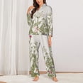 thumbnail image 2 of Fuzoiu Herbs and Wildflowers Print Women's Long-Sleeved Pajama,Lounge Button Down Nightwear,Womens Notch Collar Pajama Set-X-Large, 2 of 7