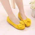 thumbnail image 2 of Virmaxy Toddler Baby Girls Dress Shoes Flock Leather Mary Jane Shoes Bow Anti Skid College Style Princess Flat Shoes Fashion Wedding Party Dance Shoes for Kids Yellow 8, 2 of 9