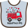 thumbnail image 3 of Inktastic It's My 1st Valentine's Day Fire Truck Boys or Girls Baby Bib, 3 of 4