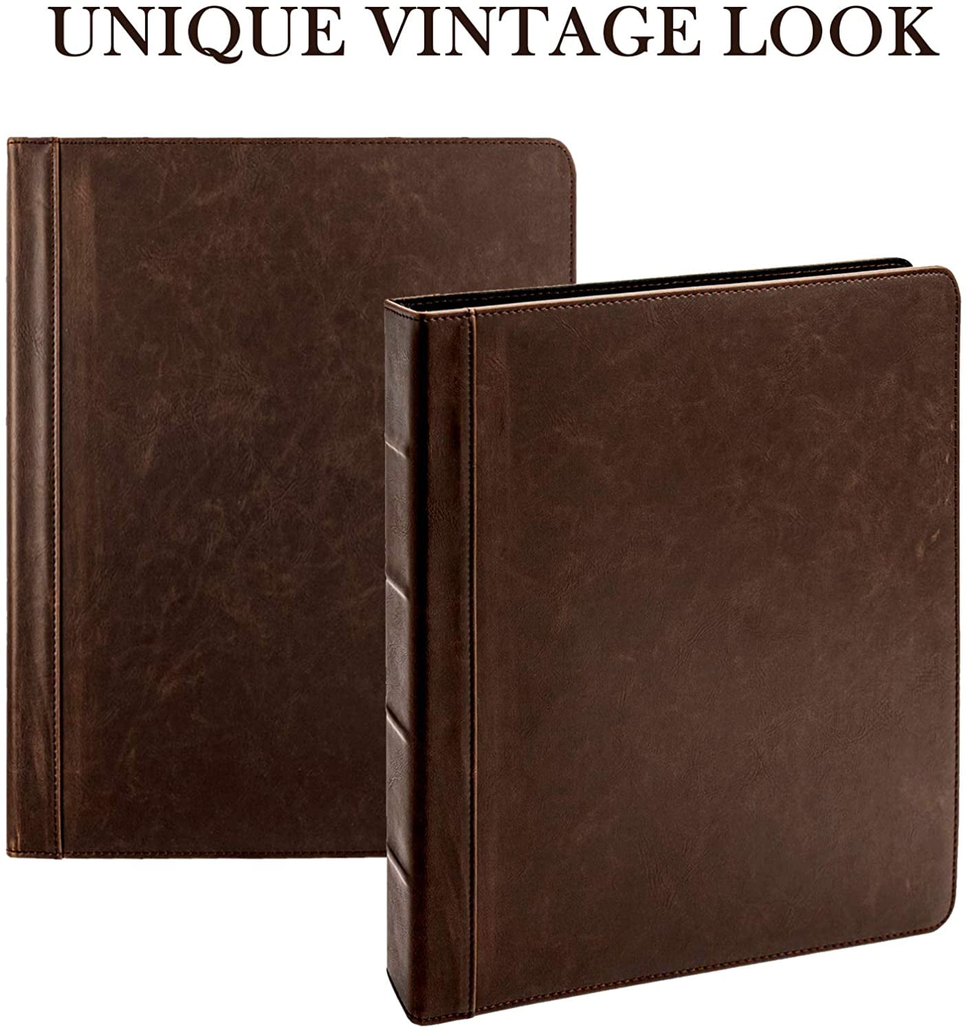 Vintage Professional 3 Ring Binder Organizer 1 Inch Round Rings 8 5 X 11 Sheet Size 2 Inner Pockets 1 6 Spine Appearance Of Antique Brown Leather Walmart Com Walmart Com