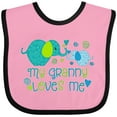 thumbnail image 3 of Inktastic My Granny Loves Me Cute Elephants Boys or Girls Baby Bib, 3 of 4