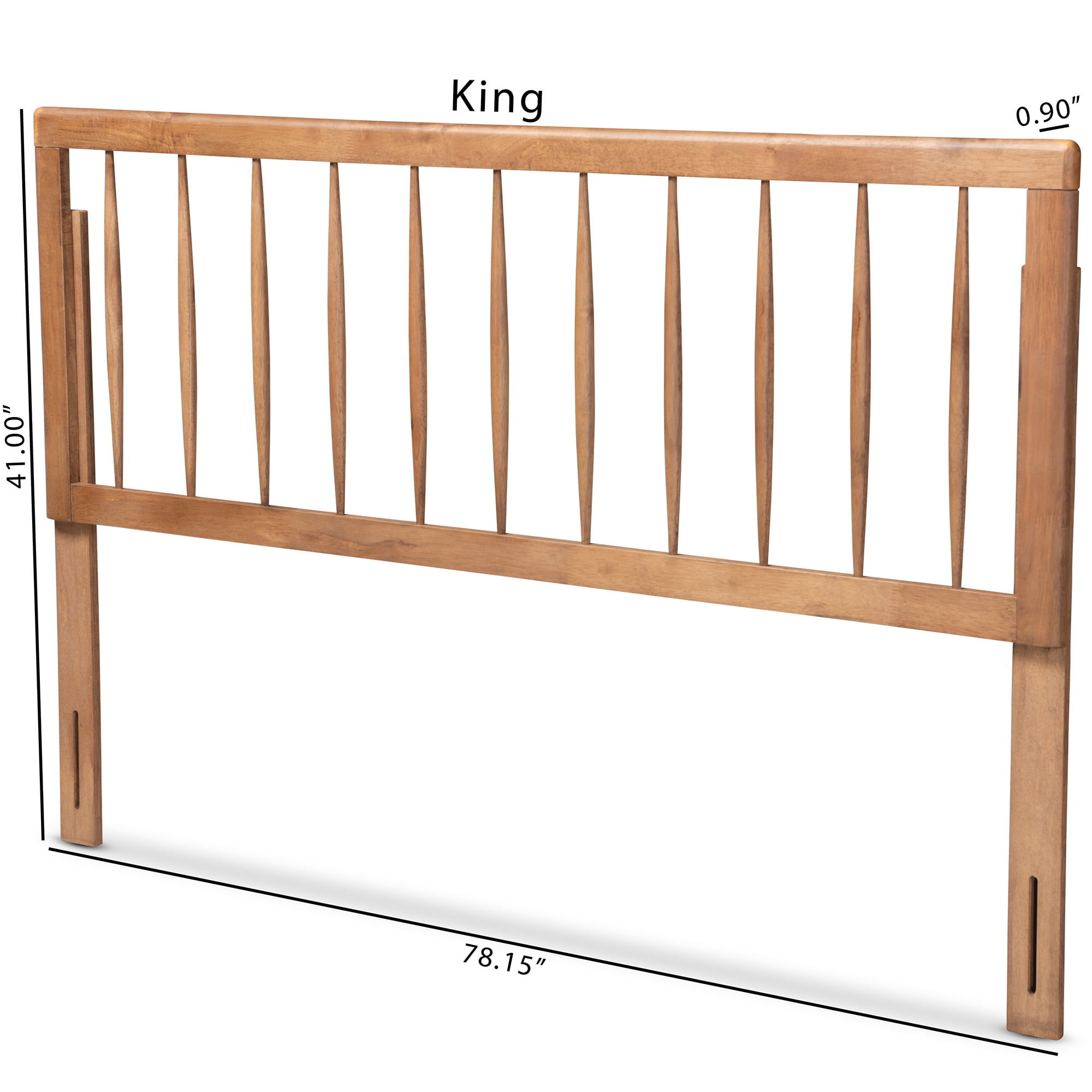Baxton Studio Valin Contemporary/Modern Back Support Rubberwood Headboard, Full, Ash Walnut