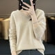 thumbnail image 2 of Suéteres con capucha de lana merino 100 % para mujer, jersey de punto, suéter suave y cálido de invierno con cuello en V, suéter policromado para mujer, 2 of 5
