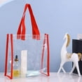 thumbnail image 4 of New Car Sewn Plastic Large Capacity Clear Tote Bag PVC Jelly Bag Cosmetics Shopping Bag BLUE S, 4 of 8