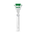 thumbnail image 3 of Angara Natural 1.2 Ct. Emerald with Diamond Vintage Inspired Ring in 14K White Gold for Women (Ring Size: 12), 3 of 9