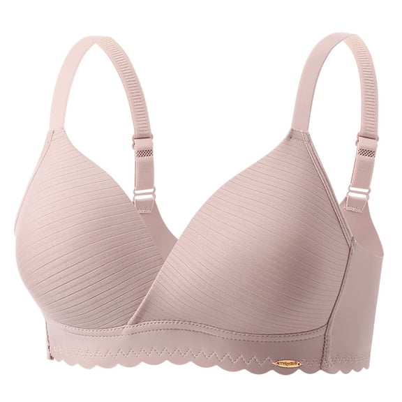 Kvture Women's No Underwire Push Up Bras V Neck Adjustable Strap Soft Thin Bra Comfort Everyday Bralettes Gray Bras 38